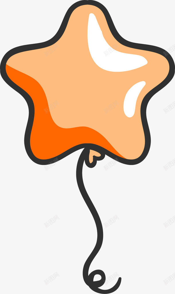 橙色卡通星星气球装饰图案png免抠素材_新图网 https://ixintu.com 免抠PNG 卡通 星星 橙色 气球 装饰图案