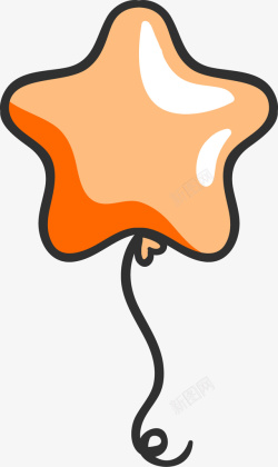橙色卡通星星气球装饰图案素材