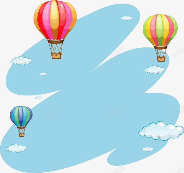 彩色热气球蓝色笔刷png免抠素材_新图网 https://ixintu.com 彩色热气球 热气球 矢量png 笔刷涂鸦 笔刷花纹 飞舞热气球
