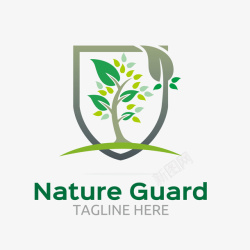 树木Logo设计盾牌树木logo图标高清图片