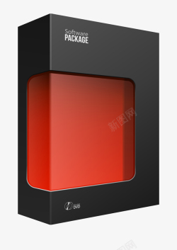 红色家电DVD包装盒效果图矢量图高清图片