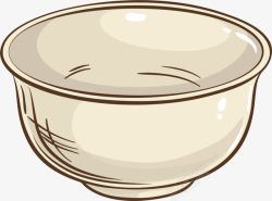 食物线条素材卡通手绘白色的碗矢量图高清图片