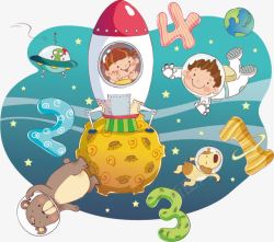 动物宇航员儿童卡通高清图片