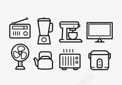 电商家用电器咖啡机家用电器图标高清图片