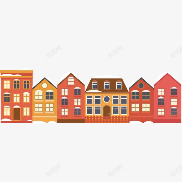 红色居民楼png免抠素材_新图网 https://ixintu.com 城市 居民楼 建筑 红色