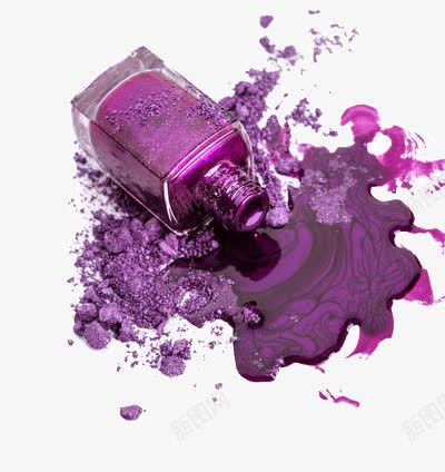 紫色的指甲油png免抠素材_新图网 https://ixintu.com 倾倒 粉末 美甲