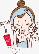 卡通png免抠素材_新图网 https://ixintu.com 化妆品 卡通 女孩 洗脸 洗面奶
