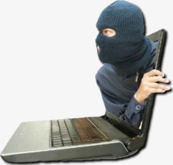看电脑的小偷盗贼笔记本高清图片