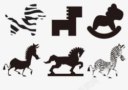 斑马logo6种马形态图标高清图片