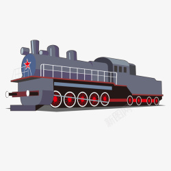 蒸汽机火车插画风蒸汽火车矢量图高清图片