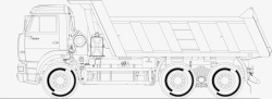 矢量公路车辆起重车线描卡车货车矢量图高清图片