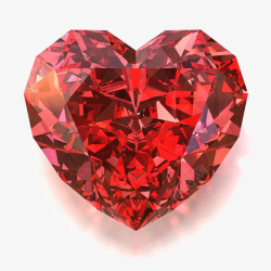 钻石心形红色宝石高清图片