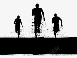 运动员装饰跑步人物剪影背景高清图片
