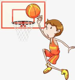卡通投篮穿着背心打篮球的人高清图片