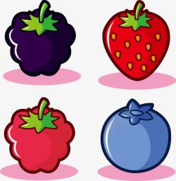 矢量卡通红醋栗卡通莓类水果高清图片