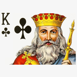 国王王冠手绘复古扑克王插画高清图片