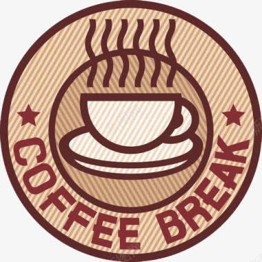 圆形咖啡标志图标图标
