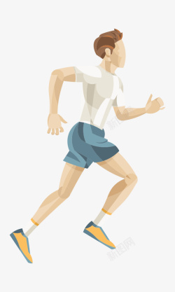 跑马拉松手绘人物插图跑马拉松的男人插画高清图片