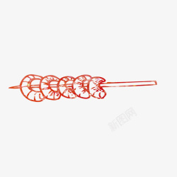 卡通小龙虾烤串矢量图素材