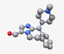 阿尔卡灰蓝色抗组胺药物阿尔卡单抗分子高清图片