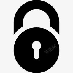 安全锁定挂锁封闭圆形圆形图标高清图片