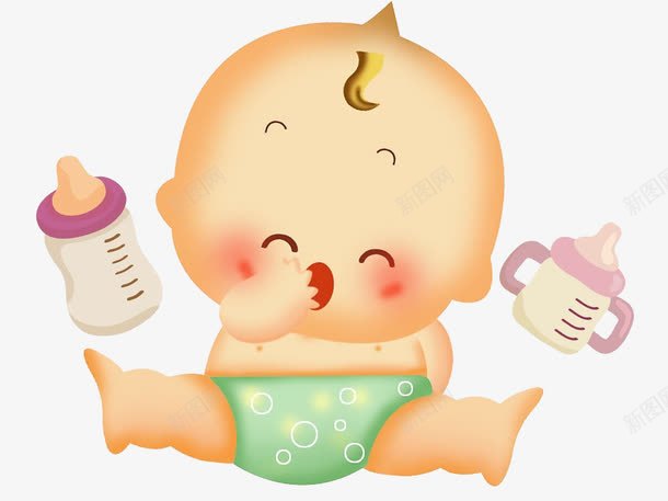 宝宝有奶喝png免抠素材_新图网 https://ixintu.com 可爱 喝奶 奶瓶 婴儿 孩子 宝宝 宝宝喝奶 宝宝素材 小孩