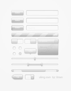 ui组件集合透明玻璃按钮UI组件高清图片