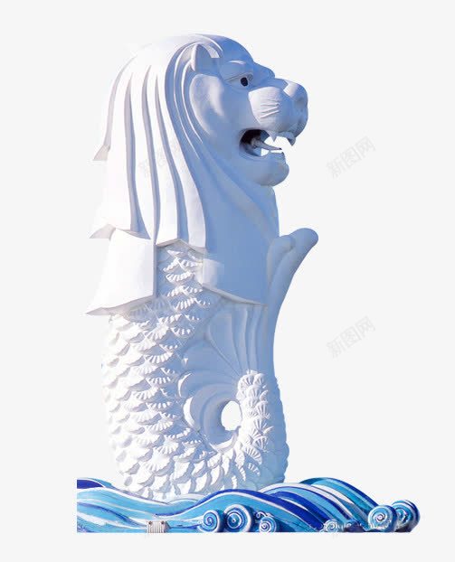 鱼尾狮雕像png免抠素材_新图网 https://ixintu.com 喷水 手绘插画 新加坡 狮子 雕塑
