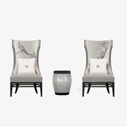 新中式风格装饰画实物典雅的新中式单人沙发高清图片