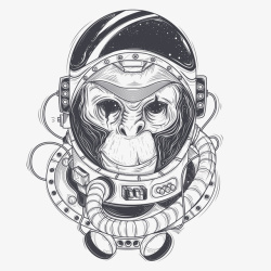 动物宇航员猴子高清图片