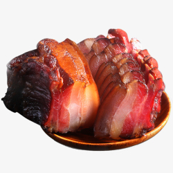 特产腌制腊肉柴火烟熏土猪五花肉高清图片