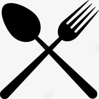 餐厅餐具象征跨图标图标