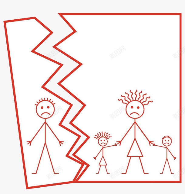 不能在一起的一家人png免抠素材_新图网 https://ixintu.com 一张照片 妈妈母亲 婚姻失败 孩子子女 家庭 离婚婚姻
