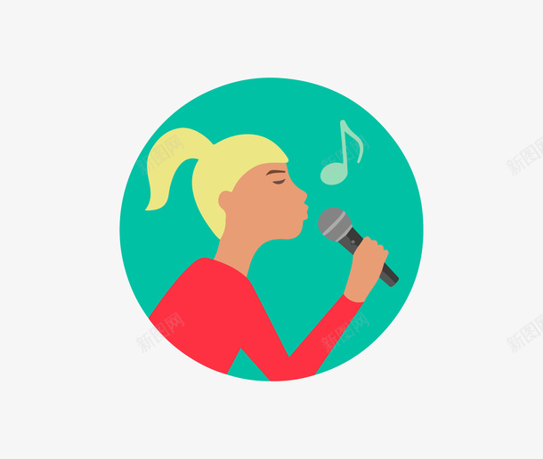 女人唱歌标矢量图图标ai_新图网 https://ixintu.com icon k歌 人物 卡通 唱歌 女人 歌唱家 音乐会 音乐会节目单 矢量图