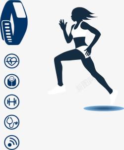 健康指标监控女性运动跑步高清图片