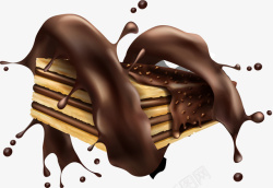 甜品液体手绘巧克力夹心饼干矢量图高清图片