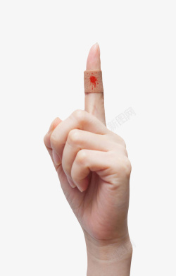 竖起食指竖起受伤出血的食指高清图片