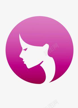 紫色圆形美女减肥logo图标图标