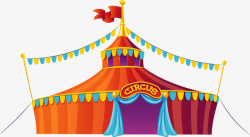 红色马戏棚儿童节马戏团帐篷高清图片