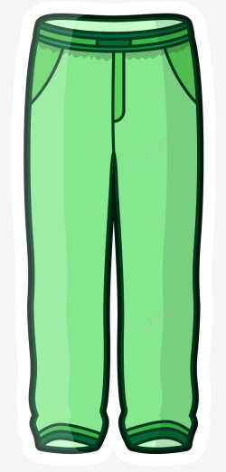绿色风格青绿色卡通运动裤矢量图高清图片