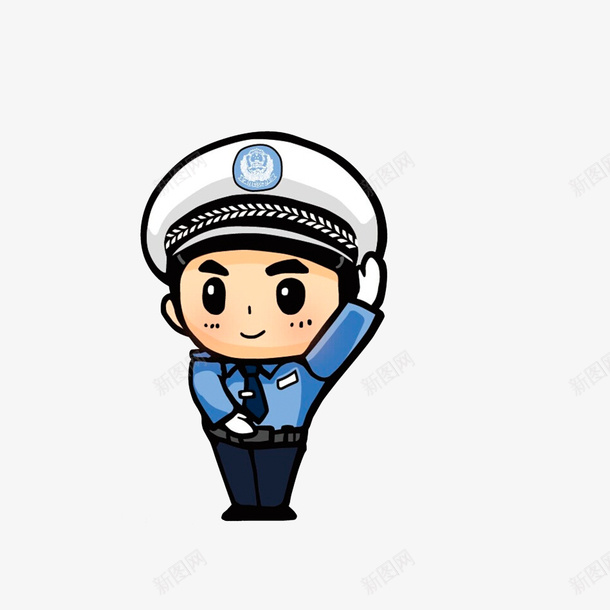 示意车辆靠边停车手势png免抠素材_新图网 https://ixintu.com 交警手势 交通警察 交通警察卡通 示意车辆靠边停车手势