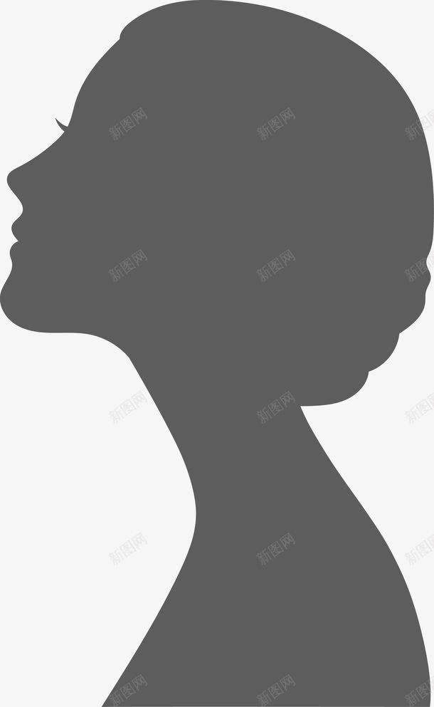 卡通女人头部剪影图图标png_新图网 https://ixintu.com 五官 人 卡通 口鼻 头 头部 头部剪影 女人 女孩 角色 身体 轮廓 面孔剪影