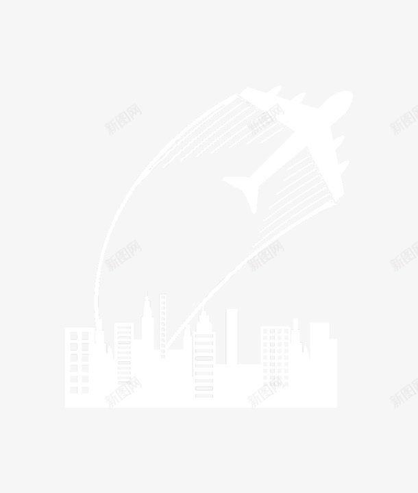 城市上空的飞机png免抠素材_新图网 https://ixintu.com 城市 白色 空运 航空 飞机 飞行
