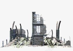 城市废墟废墟倒塌的房屋高清图片