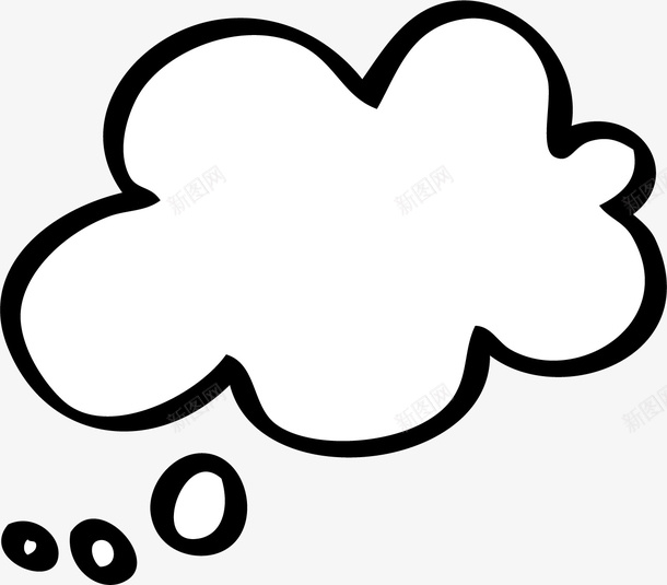 白色气泡手绘云朵图标png_新图网 https://ixintu.com 卡通云朵 手绘云朵 气泡云朵 白色 矢量云朵 线描云