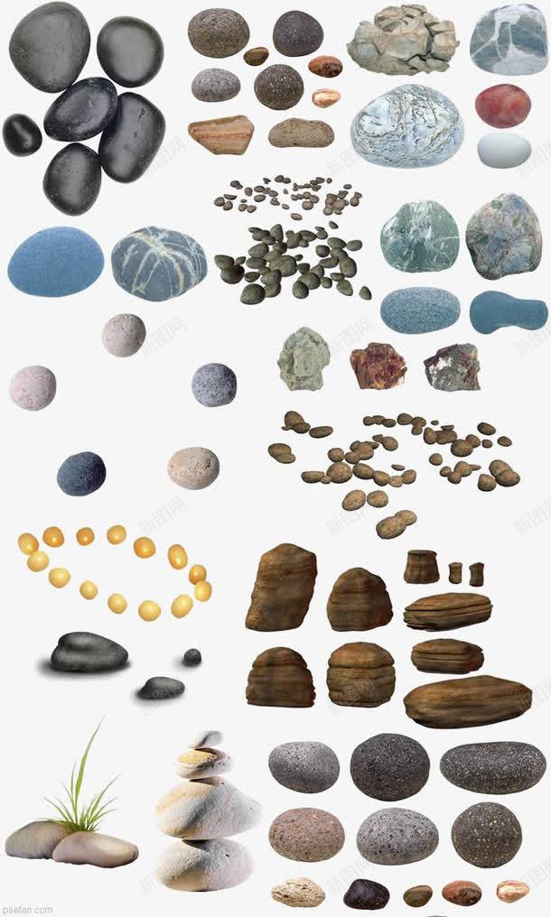 石头元素png免抠素材_新图网 https://ixintu.com 堆石块 石头 石子 鹅暖石 黑色