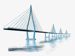 桥建筑免扣图片大河中的高架桥高清图片