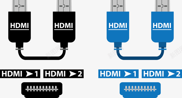 网络电视矢量图eps免抠素材_新图网 https://ixintu.com HDMI 智能电视 网络电视 视频输出 高清电视 矢量图