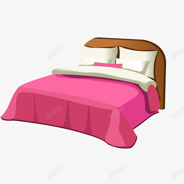卡通床铺矢量图ai免抠素材_新图网 https://ixintu.com 卡通 室内设计 床上四件套 床铺设计 被子 矢量图