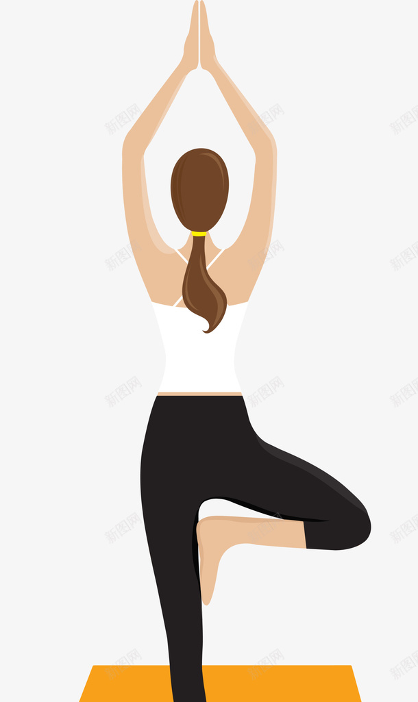 单脚站立的女人背影png免抠素材_新图网 https://ixintu.com 单脚站立 双手合十 女人背影 树式瑜伽 瑜伽运动 练习瑜伽 锻炼
